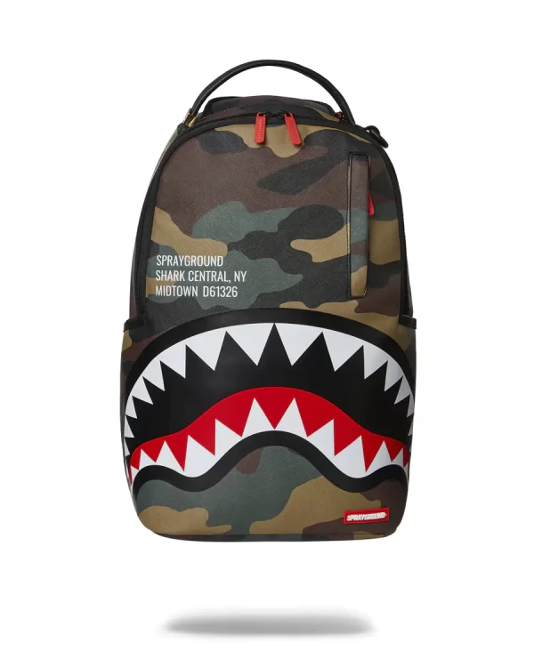 Zaino SRAYGROUND core camo sharkmouth backpack verde